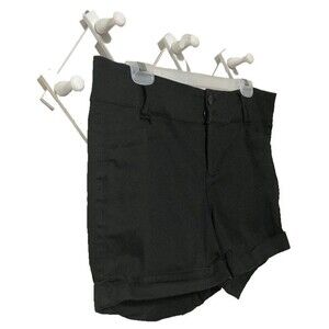 Women’s Black Cuffed Dress‎ Shorts Size 16 – Classic Fit Flat Front